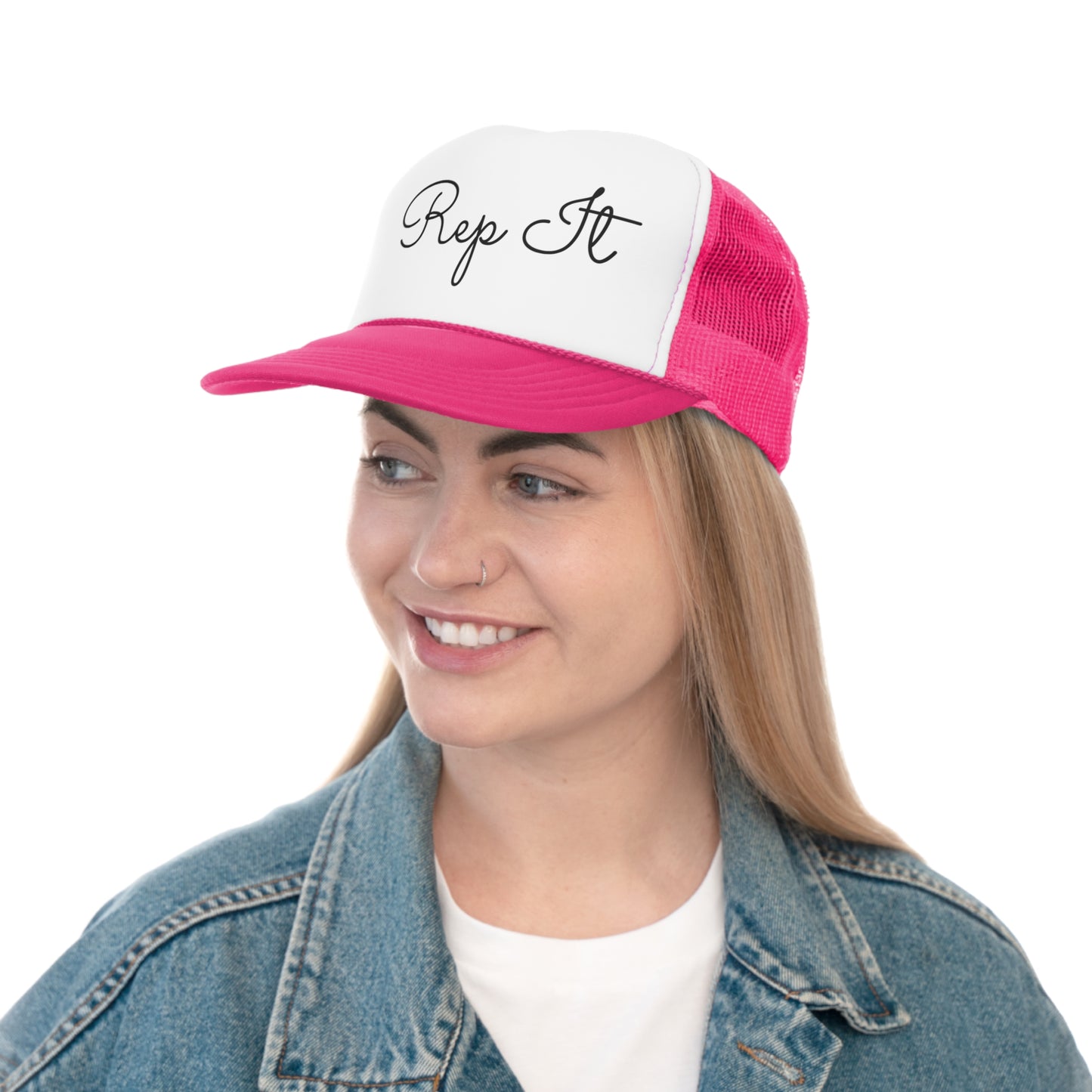 Rep It Script Trucker Hat