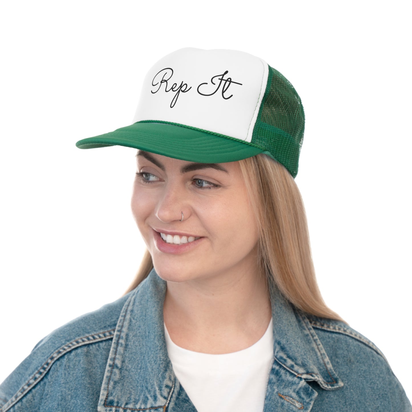 Rep It Script Trucker Hat