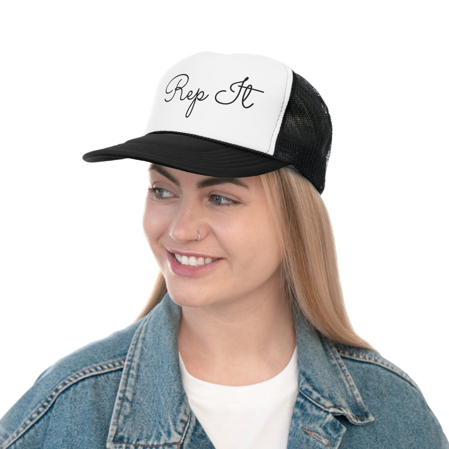 Rep It Script Trucker Hat