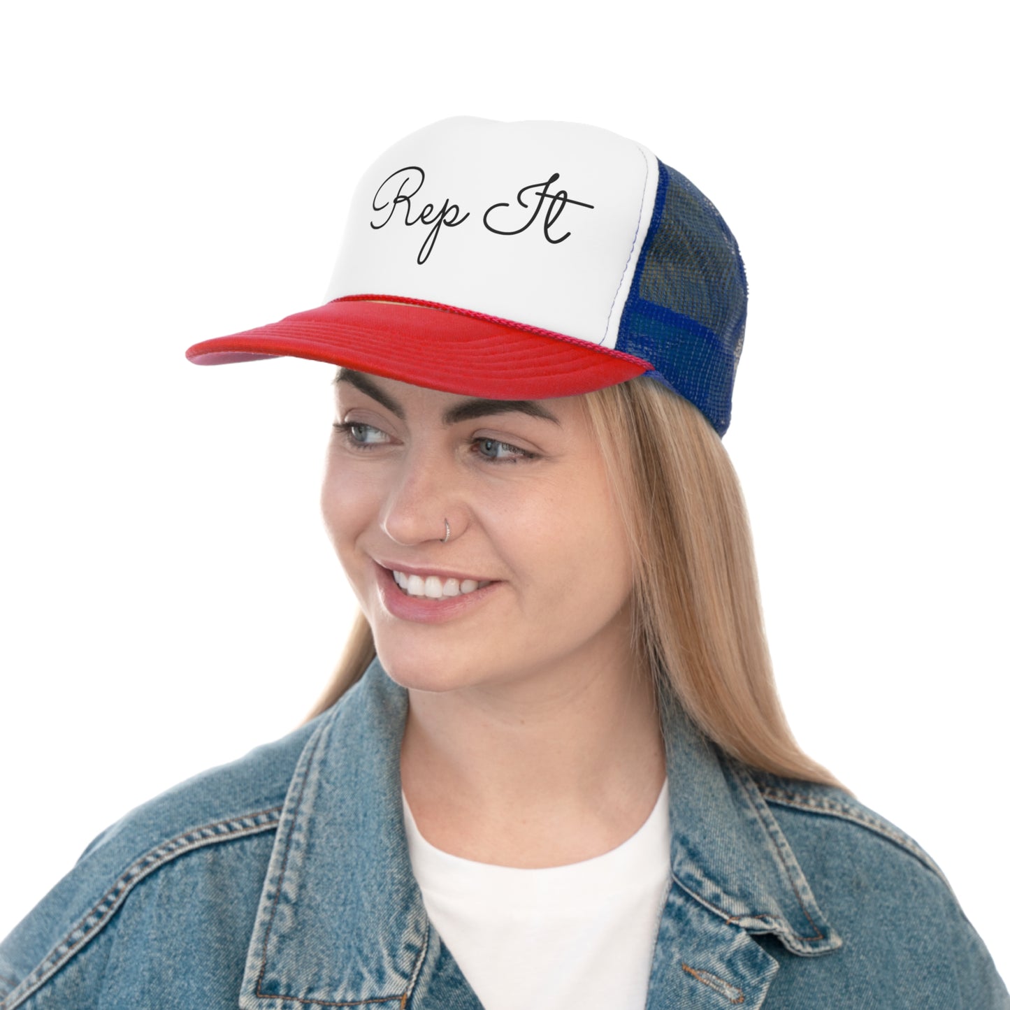 Rep It Script Trucker Hat